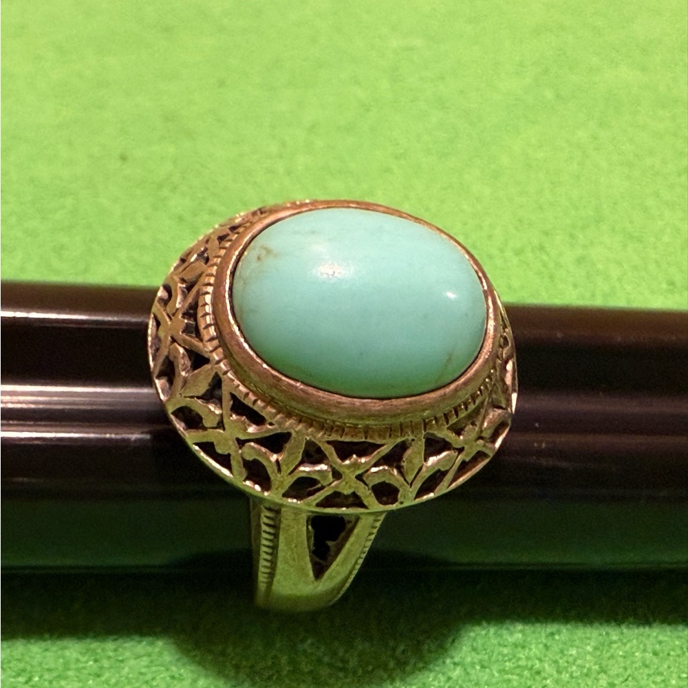 925 Sterling Turqoise /Larimat Ring size 8.5